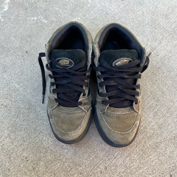 Green suede mid-top Vans skate shoes sneakers size 4.5 Men’s - Picture 9 of 10